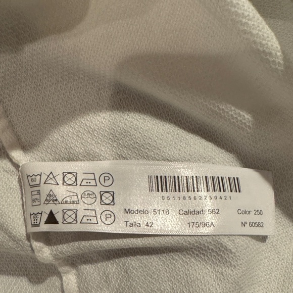 Massimo Dutti Classic White Textured 100% Cotton Button Front Down Shirt Sz 10 - Picture 11 of 12